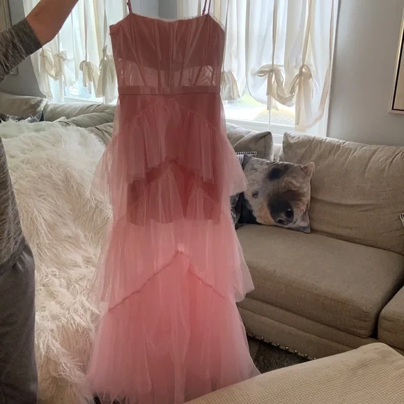 strapless open back dress Tulle Mini Dress – BCBGMAXAZRIA main image 0